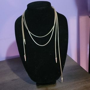 Bcbg asymmetrical weighted necklace gold tone